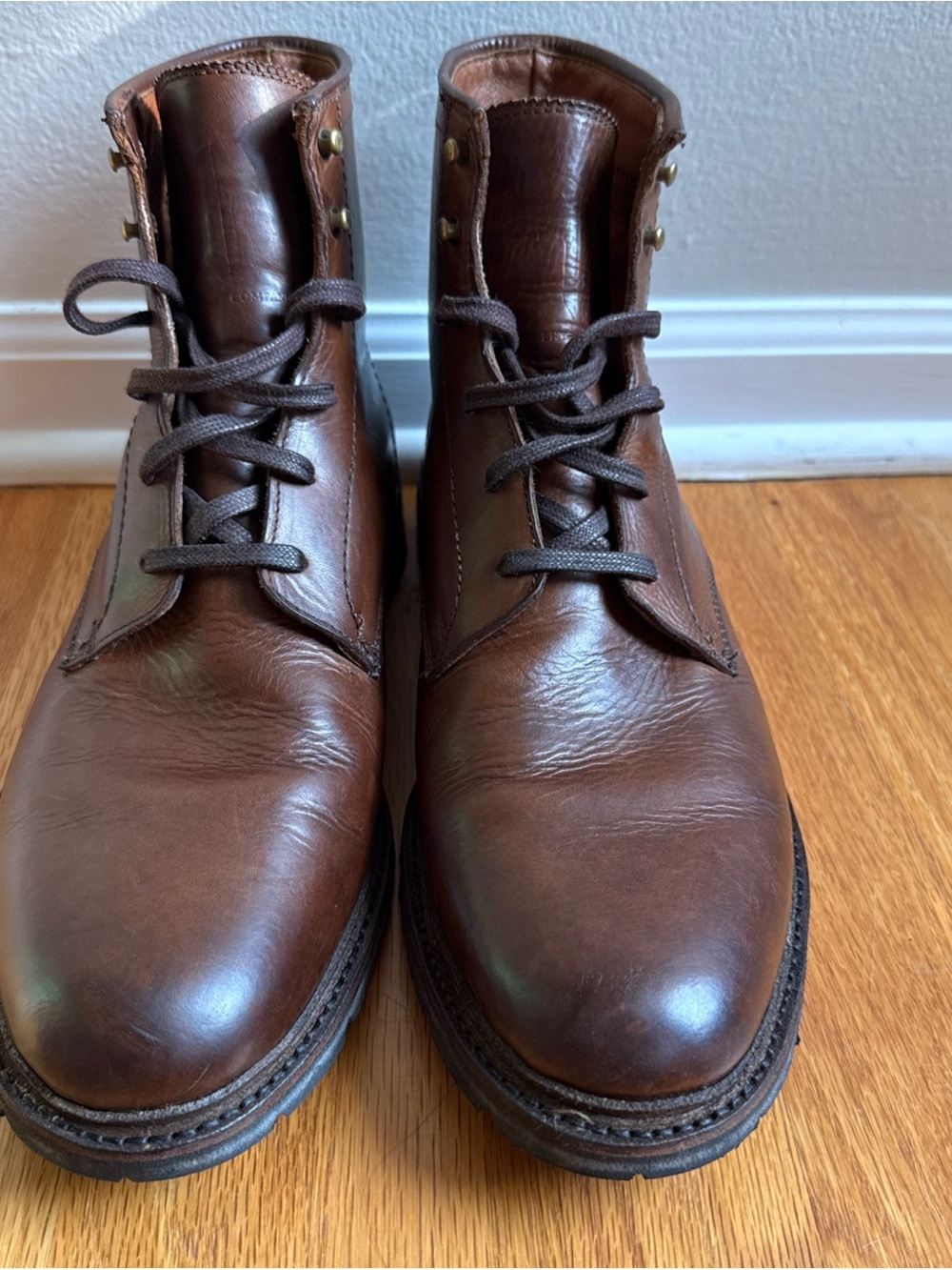 Frye Mens Sz 10.5 D Bowery Lace-Up Boots Brown Leather